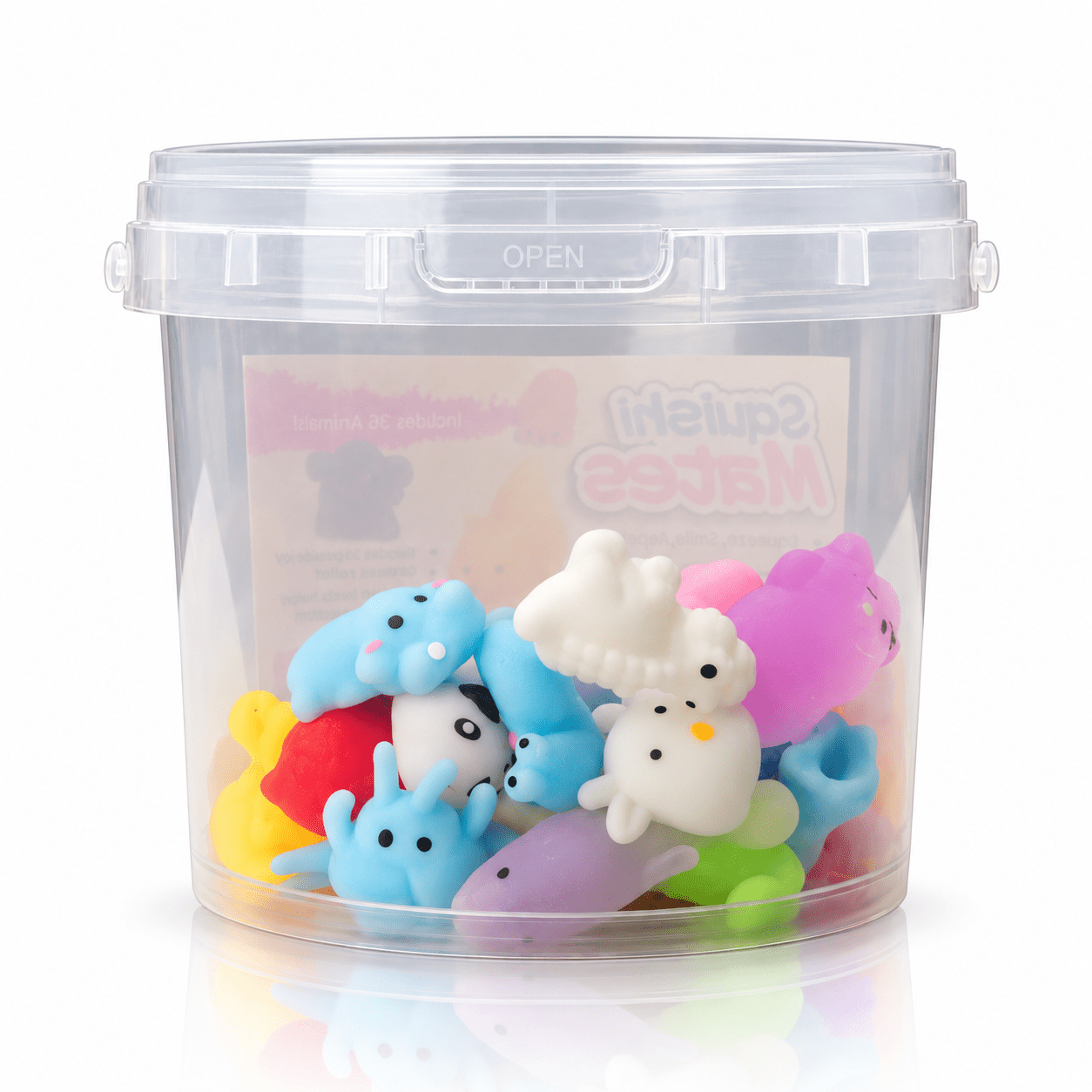 Squishi Mates Mochi Taba Squishy Fidget Toy Tub (36pc) Simple Exclusive 