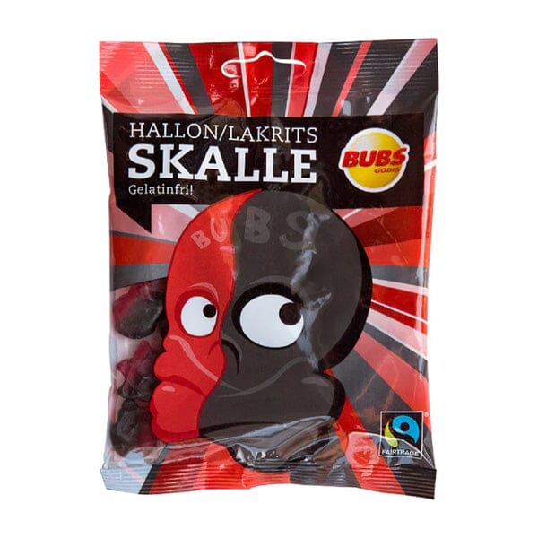 BUBS Godis: Raspberry Liquorice Skull Candy (90g) Simple magazineracksdirect 