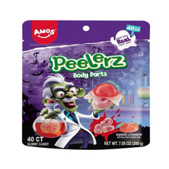 Amos Halloween Peelerz Body Parts Gummies Candy (7.05 oz) Simple Amos Sweets 