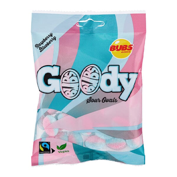 BUB's Godis: Sour Raspberry & Blueberry Goody Ovals (90g) Simple Showcase 