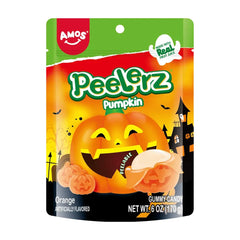 Amos Halloween Peelerz Pumpkin Gummies Candy (6 oz) Simple Amos Sweets 