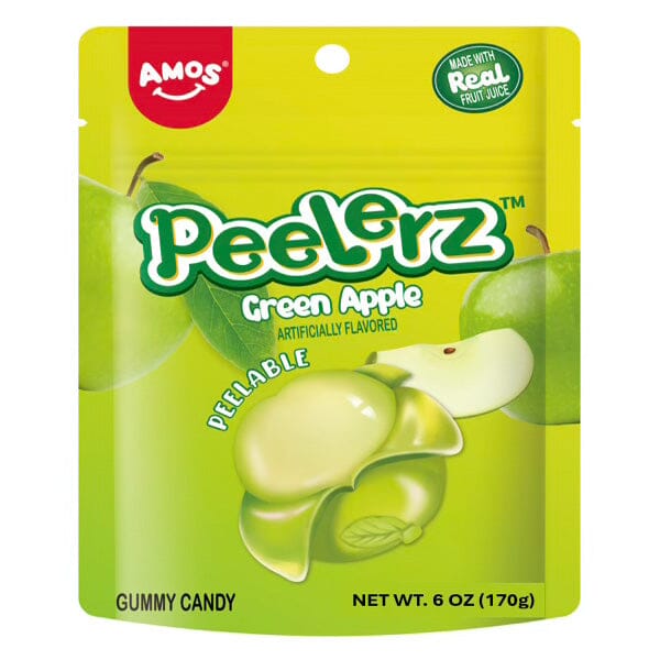 Amos 4D Peelerz Peelable Fruit Gummy Candy (6oz) Multiple Flavors Simple Amos Sweets NEW! Amos Green Apple Peelerz 