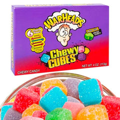 WarHeads Sour Chewy Cubes Theatre Box (4oz) Simple Showcase 