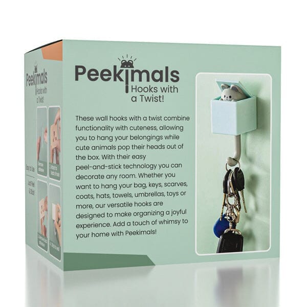 Peekimals: Kawaii Wall Hooks (4pc) | As Seen On TikTok! Simple Showcase 