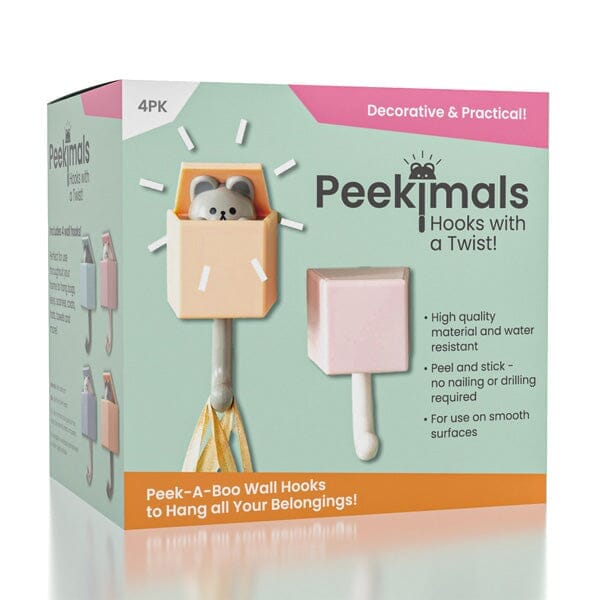 Peekimals: Kawaii Wall Hooks (4pc) | As Seen On TikTok! Simple Showcase 