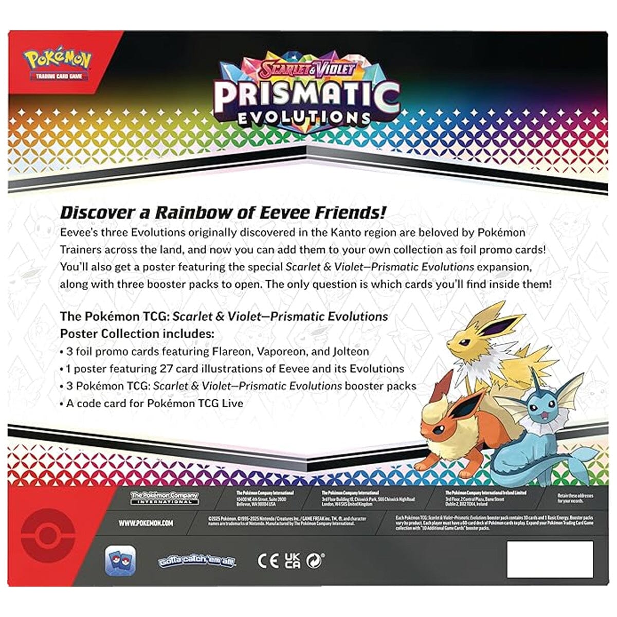 Pokémon TCG: Scarlet & Violet Prismatic Evolutions Poster Collection Simple Pokémon 