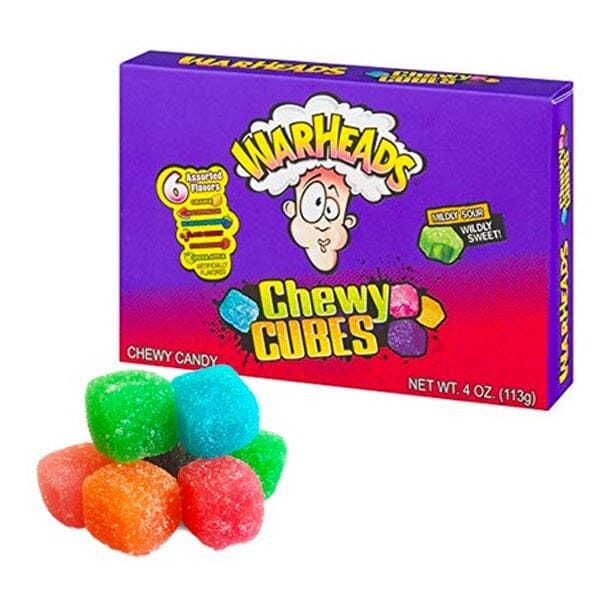 WarHeads Sour Chewy Cubes Theatre Box (4oz) Simple Showcase 