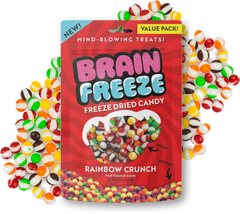 Brain Freeze: Rainbow Crunch Freeze-Dried Candy Simple Warheads 