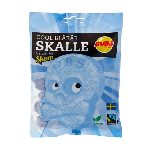 BUBS Godis: Cool Blueberry Sour Skulls Foam Candy (90g) Simple magazineracksdirect 