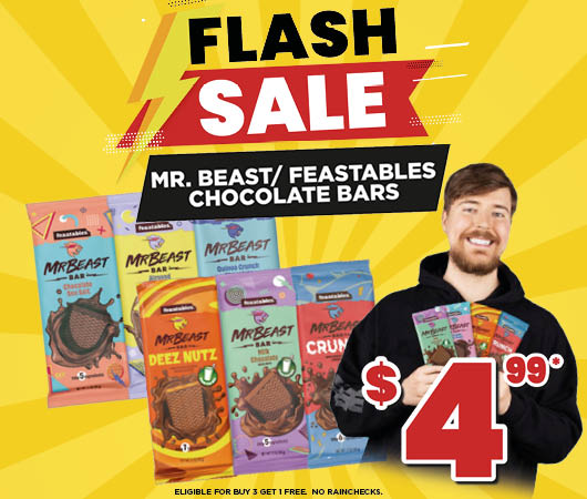 Mr. Beast Feastables Chocolate Bars Flash Sale