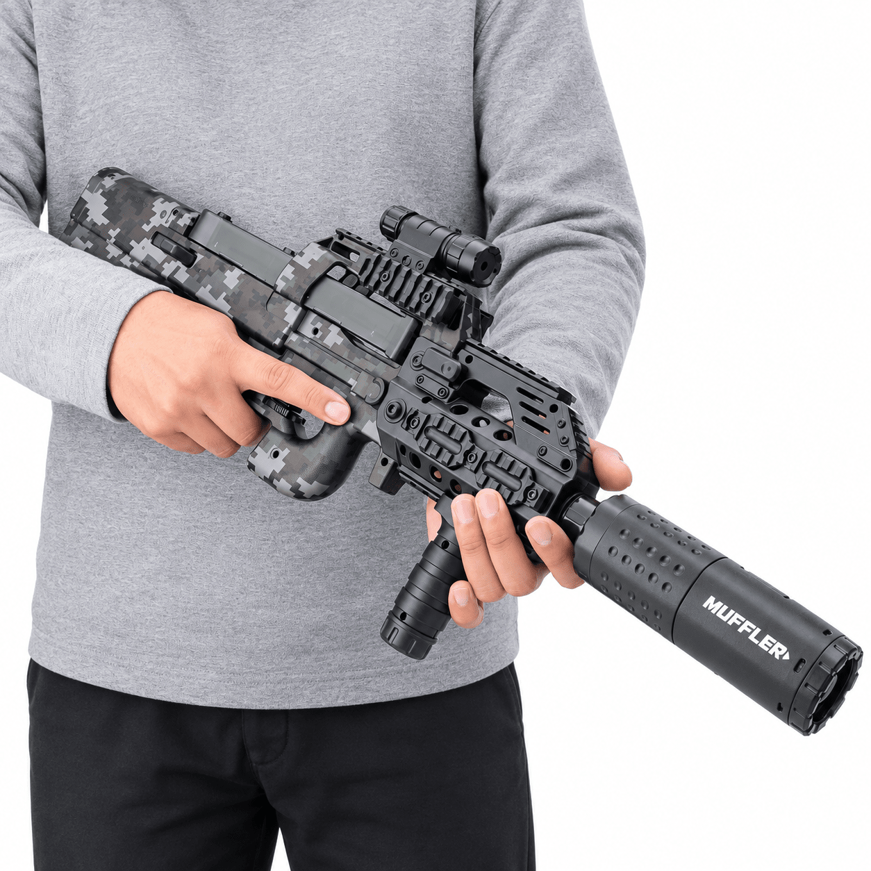 Electric GelStormer Tactical Gel Bead Blaster With Light Up Silencer – New & Improved Model (All-In-One Kit) Simple Exclusive 