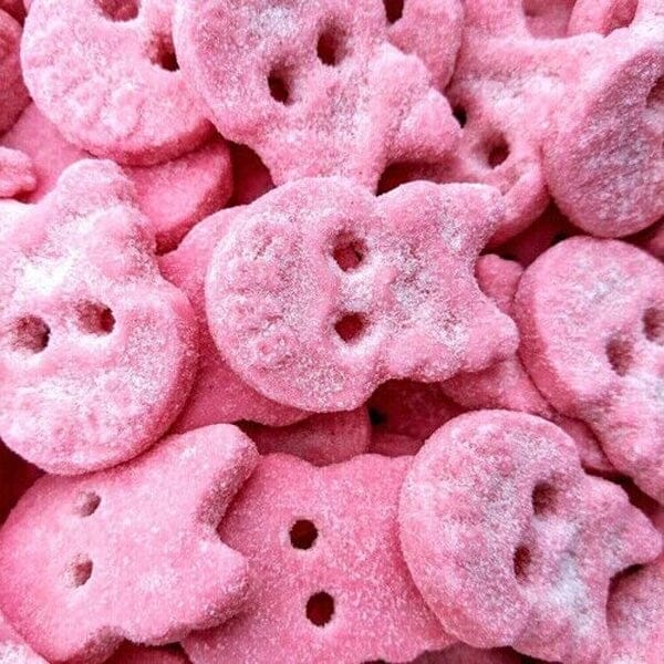 BUBS Godis: Cool Raspberry Foam Skulls (90g) • Showcase