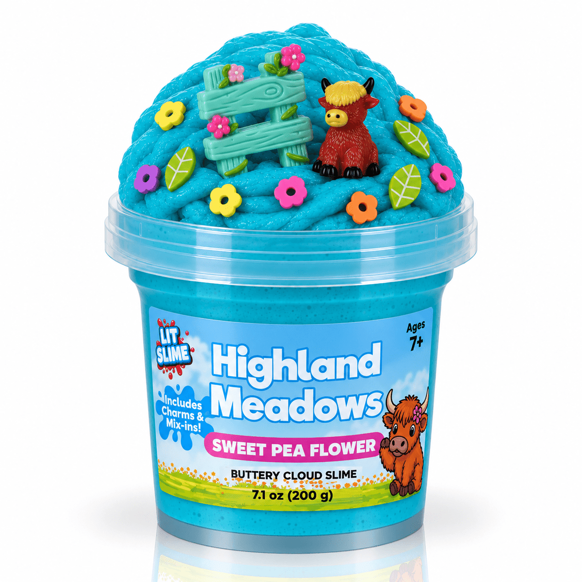 LIT Slime Animal Charms Collection Scented Slime Jar (7.1oz) Highland Meadows Simple LIT Slime 