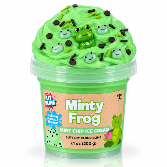 LIT Slime Animal Charms Collection Scented Slime Jar (7.1oz) Minty Frog Simple LIT Slime 