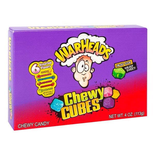 WarHeads Sour Chewy Cubes Theatre Box (4oz) Simple Showcase 