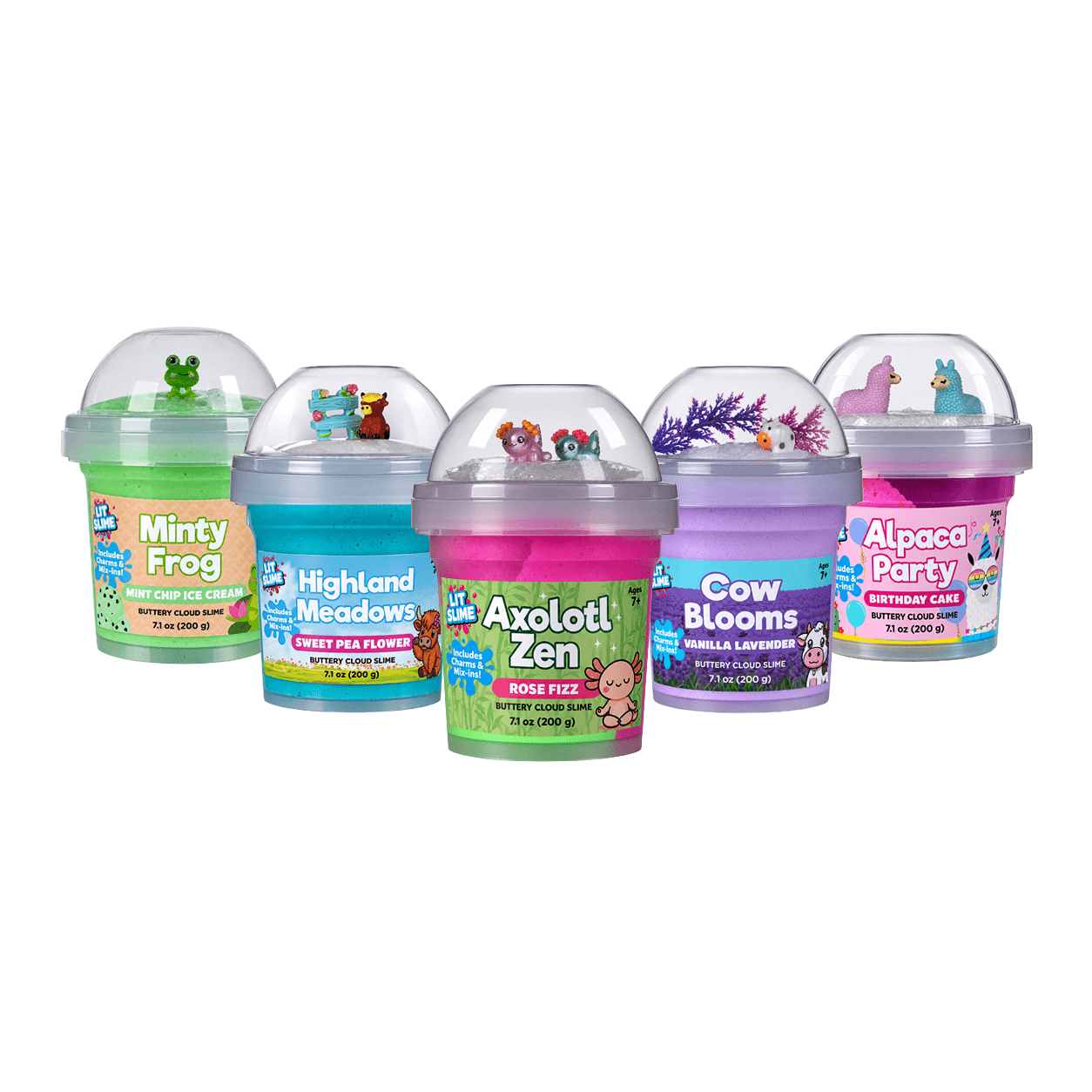 LIT Slime Animal Charms Collection Scented Slime Jar (7.1oz) Highland Meadows Simple LIT Slime 
