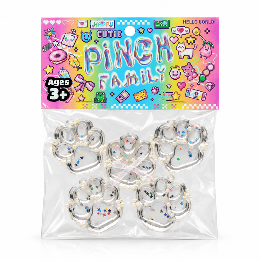 Pinch Family: Taba Squishies® Transparent Mini Cat Paw Fidget (5pc) Simple Pinch Family 