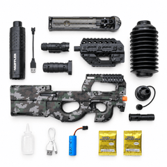 Electric GelStormer Tactical Gel Bead Blaster With Light Up Silencer – New & Improved Model (All-In-One Kit) Simple Exclusive 