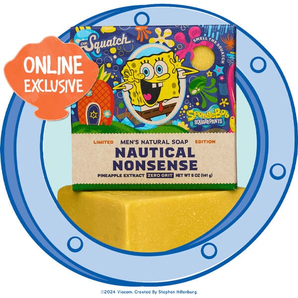 Dr. Squatch® SpongeBob™ Nauticaul Nonsense All-Natural Bar Soap For Men (1pc) Limited Edition Simple magazineracksdirect 