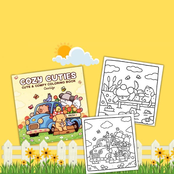 Cozy Cuties: Cute & Comfy Coloring Book for Adults and Kids by Coco Wyo Simple Water Art 