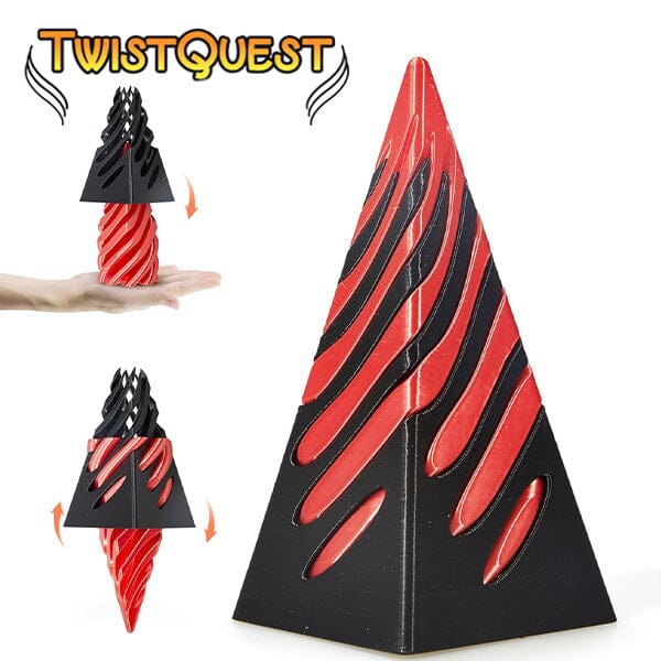 Twist Quest: 3D Printed Fidget Spiral Cone Toy (Black & Red) Simple Exclusive 