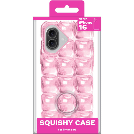 SugarSqueez Squishy Fidget Jelly iPhone Case in Blue or Pink (1pc) Fit For iPhone 16 Simple SugarSqueez Pink 