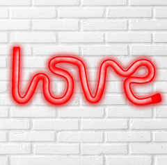 Illumina: 3D Text Red Neon Love Light Simple Exclusive 