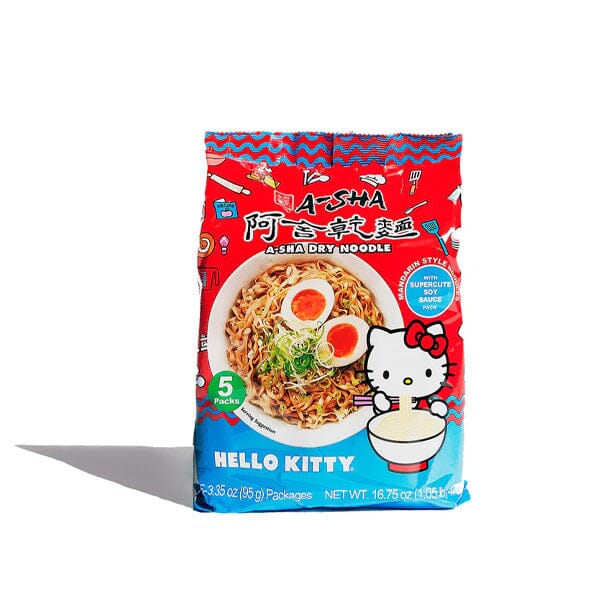 Hello Kitty x A-Sha Mandarin Noodles w/ Supercute Soy Sauce(5 pk)