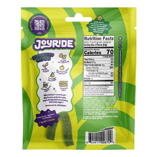 JOYRIDE™ Uncommon Candy™ x Ryan Trahan: Natural Low Sugar Sour Strips (99g) Multiple Flavors Simple Joyride 