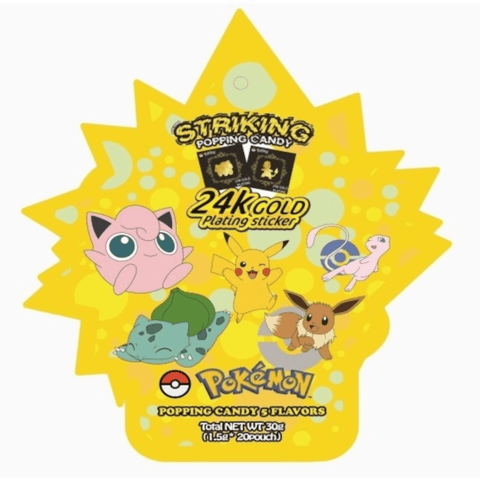 Pokémon Striking Popping Candy (30g) | Flavor Ships Asst. | Includes 24K Gold-Plated Sticker!