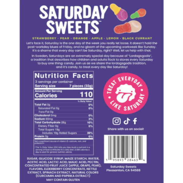 Saturday Sweets Mini Dummies 3.6oz Simple magazineracksdirect 