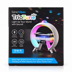 SonicVibes: 3-in-1 Triotunes Bluetooth Speaker and Wireless Charger Simple SonicVibes 