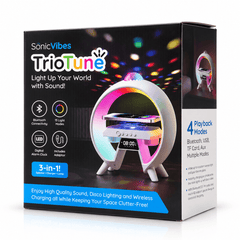SonicVibes: 3-in-1 Triotunes Bluetooth Speaker and Wireless Charger Simple SonicVibes 