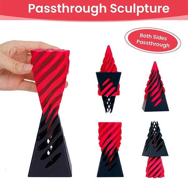 Twist Quest: 3D Printed Fidget Spiral Cone Toy (Black & Red) Simple Exclusive 