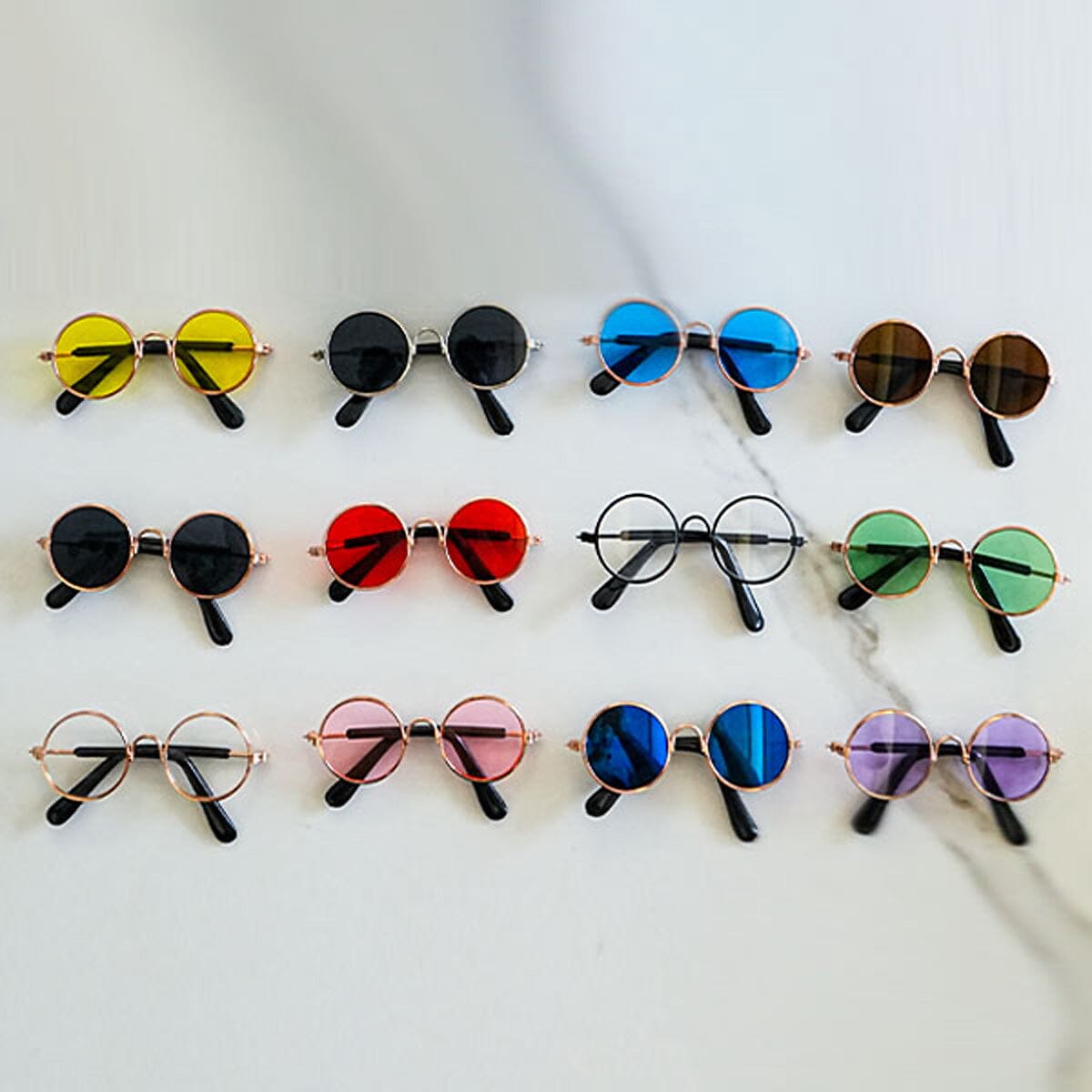 Mini Retro Sunglasses Accessory for Plush Dolls (Assorted Colors) Petite Threads Simple Exclusive 