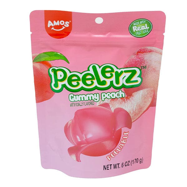 Amos 4D Peelerz Peelable Fruit Gummy Candy (6oz) Multiple Flavors Simple Amos Sweets Amos Peach Peelerz 