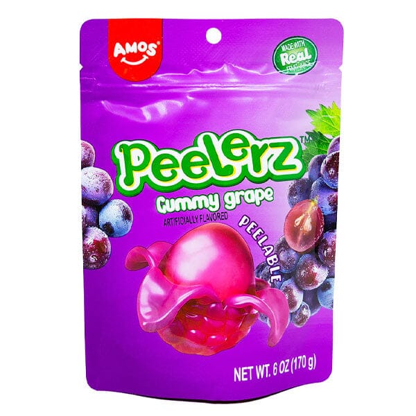 Amos 4D Peelerz Peelable Fruit Gummy Candy (6oz) Multiple Flavors Simple Amos Sweets Amos Grape Peelerz 