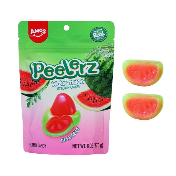 Amos 4D Peelerz Peelable Fruit Gummy Candy (6oz) Multiple Flavors Simple Amos Sweets NEW! Watermelon Peelerz 