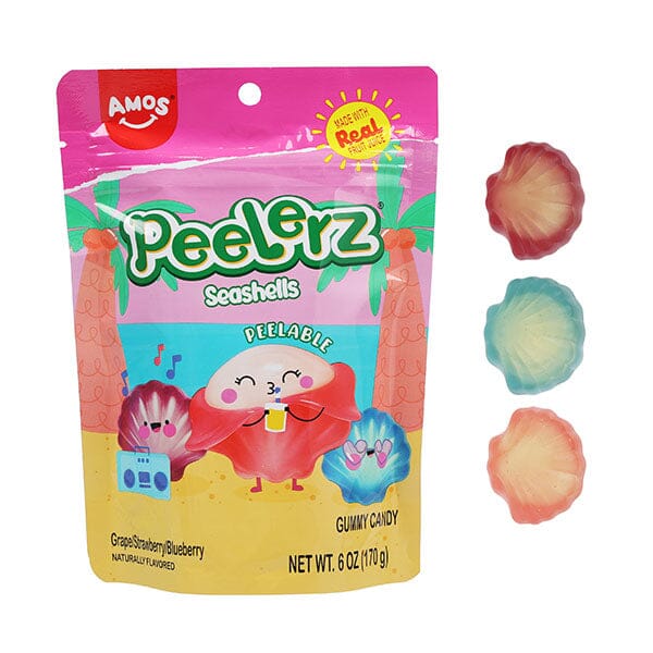 Amos 4D Peelerz Peelable Fruit Gummy Candy (6oz) Multiple Flavors Simple Amos Sweets NEW! Seashell Peelerz 