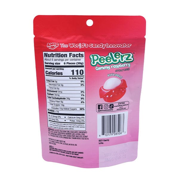 Amos 4D Peelerz Peelable Fruit Gummy Candy (6oz) Multiple Flavors Simple Amos Sweets 
