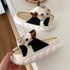 Cow Shhhandals Slippers | Unisex Linen Waffle Knit Plush Animal Slides | Multiple Sizes