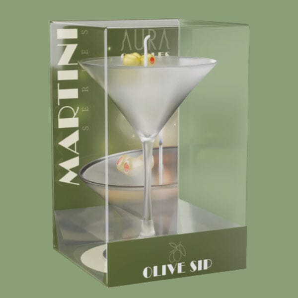 Aura Candles: Dirty Martini Scented Novelty Candle (7oz) Simple Exclusive 