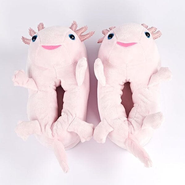 Plush Axolotl Slippers Unisex Rubber Sole Shoe (1 Pair) One-Size-Fits-Most Simple Exclusive 