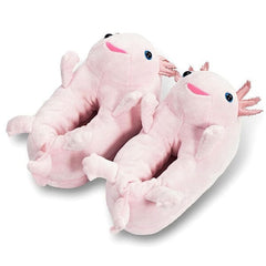 Plush Axolotl Slippers Unisex Rubber Sole Shoe (1 Pair) One-Size-Fits-Most Simple Exclusive 
