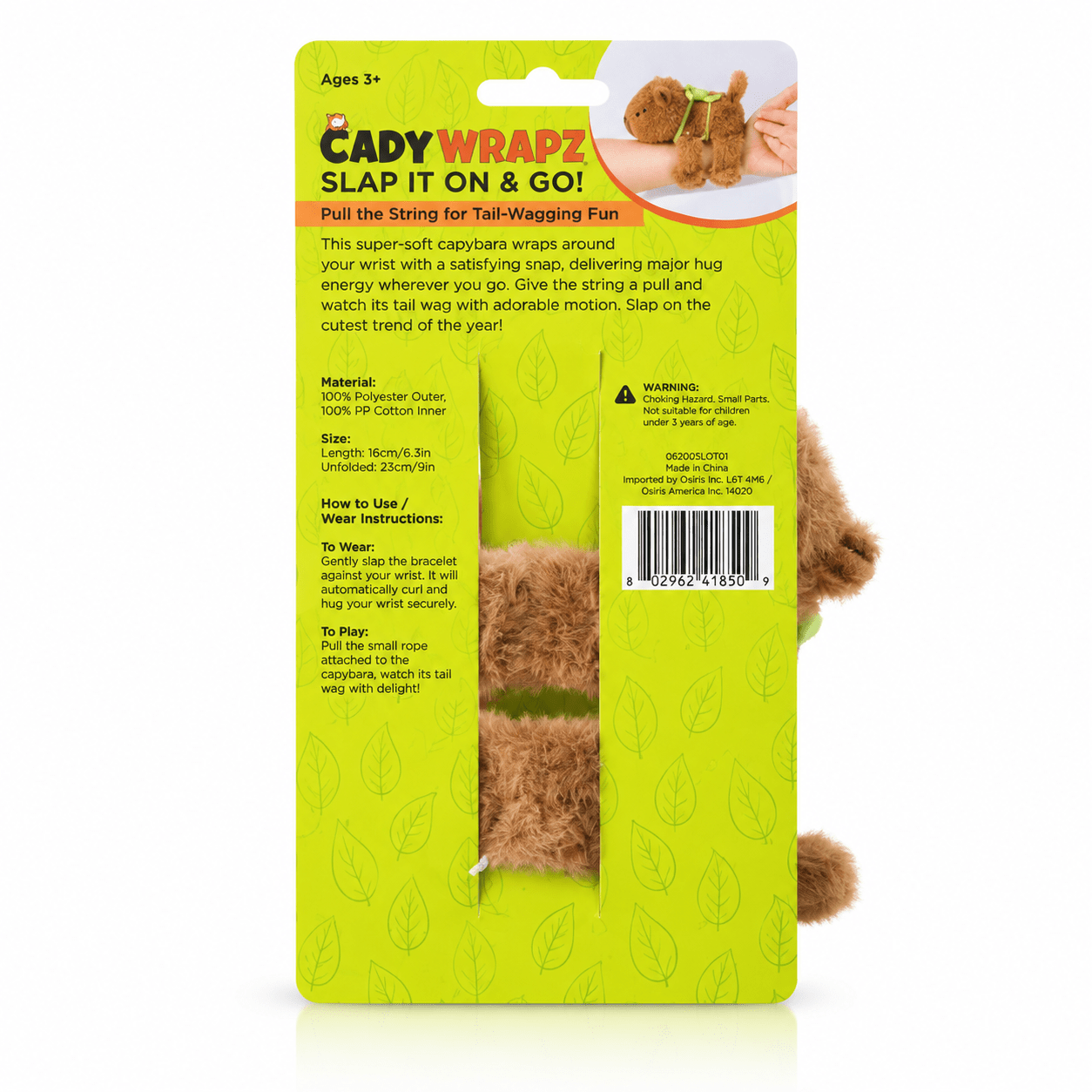 Capywrapz: Capybara Plush Toy Wrist Band Simple Exclusive 