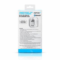 Ionix TWS Wireless Earbuds With Digital Display and Transparent Case Simple Exclusive 