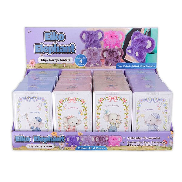 Eiko Elephant Furry Kawaii Plush Keychain Mystery Tin (1pc) Simple Exclusive 