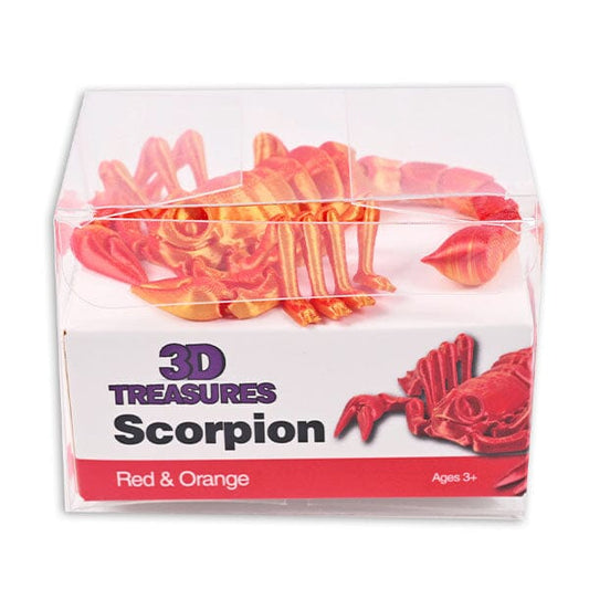 3D Treasures 3D-Printed Articulated Scorpion Fidget Toy (Multiple Colors) Simple Exclusive Red & Orange 