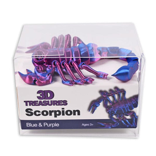 3D Treasures 3D-Printed Articulated Scorpion Fidget Toy (Multiple Colors) Simple Exclusive Purple & Blue 