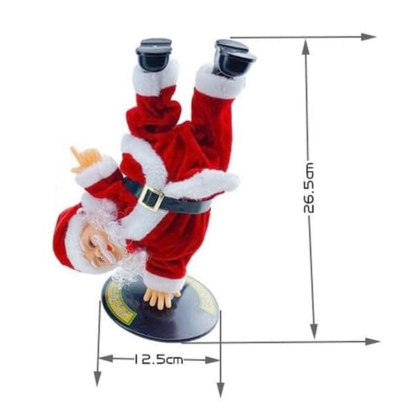 Jolly Moves: Breakdancing Handstand Santa Claus Fun Christmas Decor Simple Exclusive 